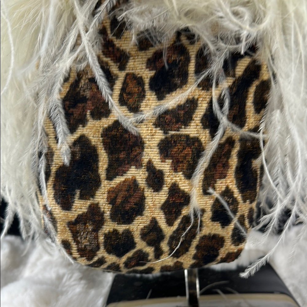 Feathered Handbag with Animal Print - Picture 7 of 12